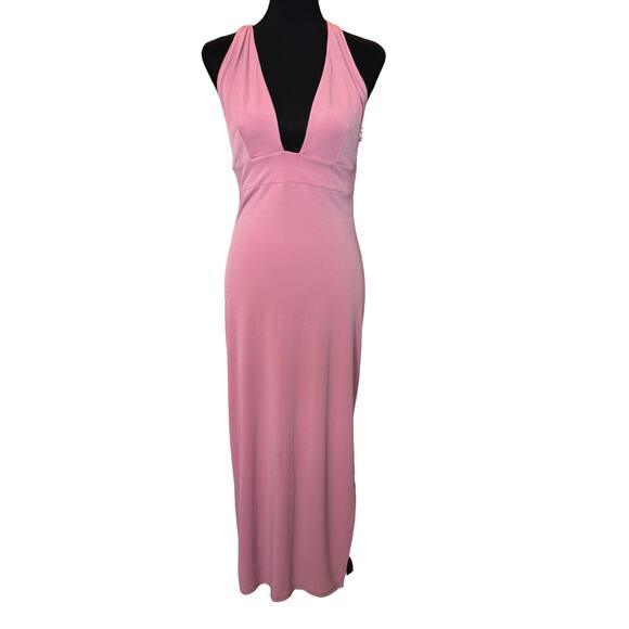 New ~ OPEN EDIT NORDSTROM ~  Pink Plunge Neck Sleeveless Bodycon Dress Size M - Picture 1 of 4